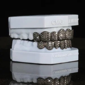 Iced Out Honeycomb Setting Black Moissanite alternate view