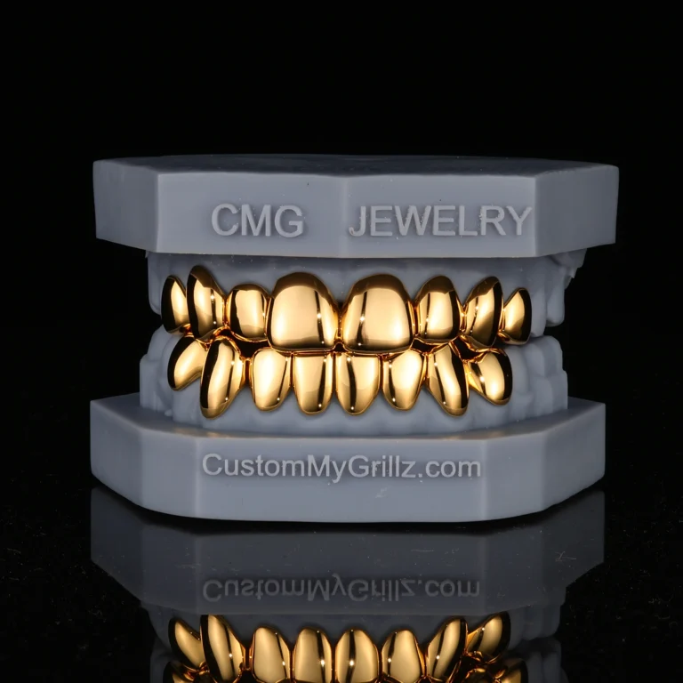Product image: HIGH-POLISH SOLID GOLD GRILLZ（SILVER PLATED）