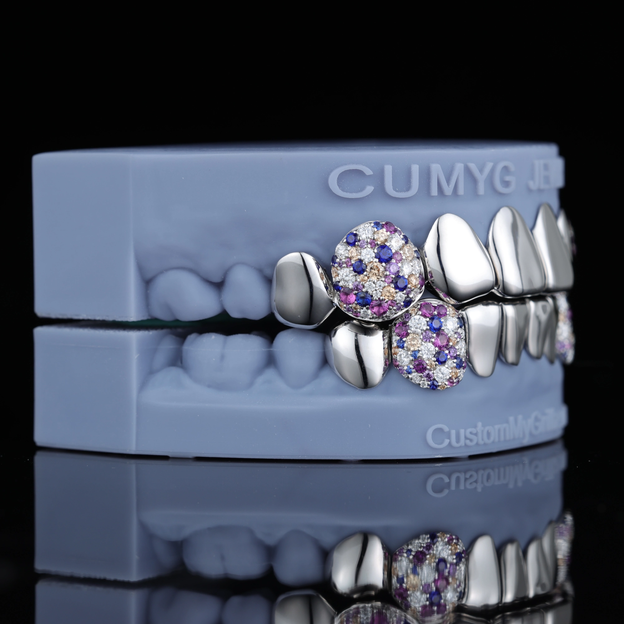 Floral Bloom Iced Out Canine Grillz