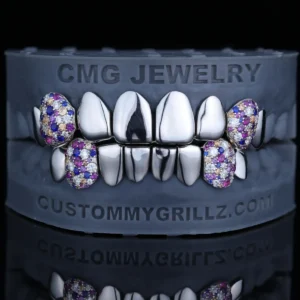 Floral Bloom Iced Out Canine Grillz