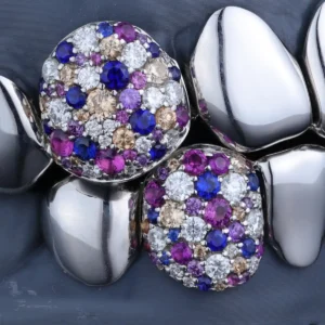 Floral Bloom Iced Out Canine Grillz alternate view