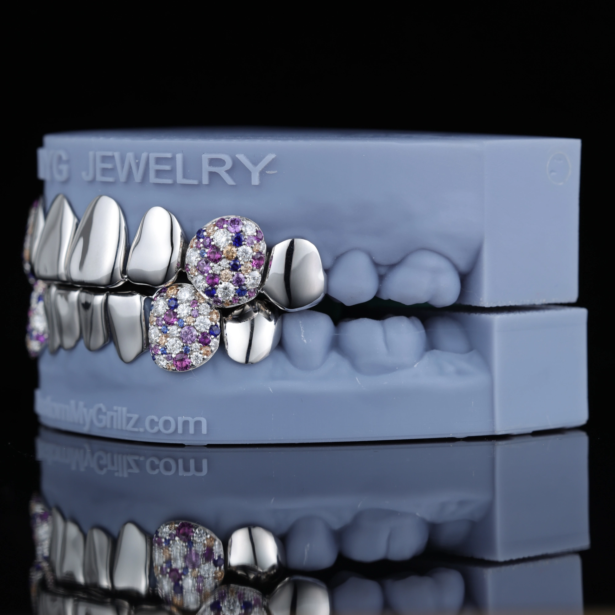 Floral Bloom Iced Out Canine Grillz - Image 4