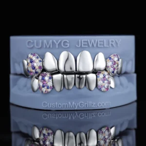 Floral Bloom Iced Out Canine Grillz