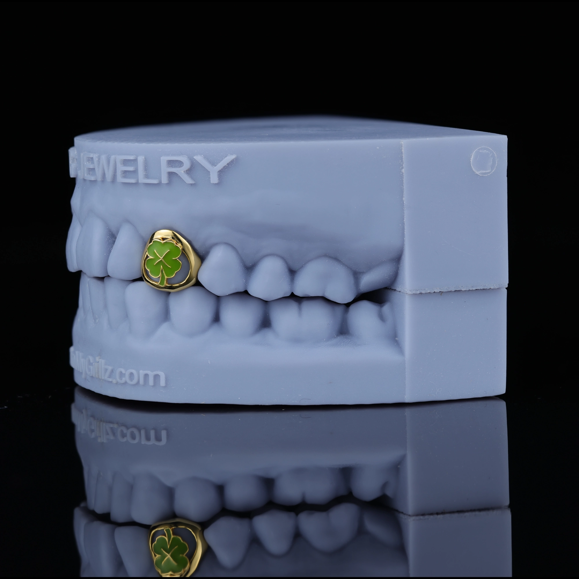 LUCKY CLOVER OPEN FACE ENAMEL GRILLZ - Image 2