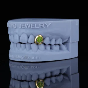 LUCKY CLOVER OPEN FACE ENAMEL GRILLZ