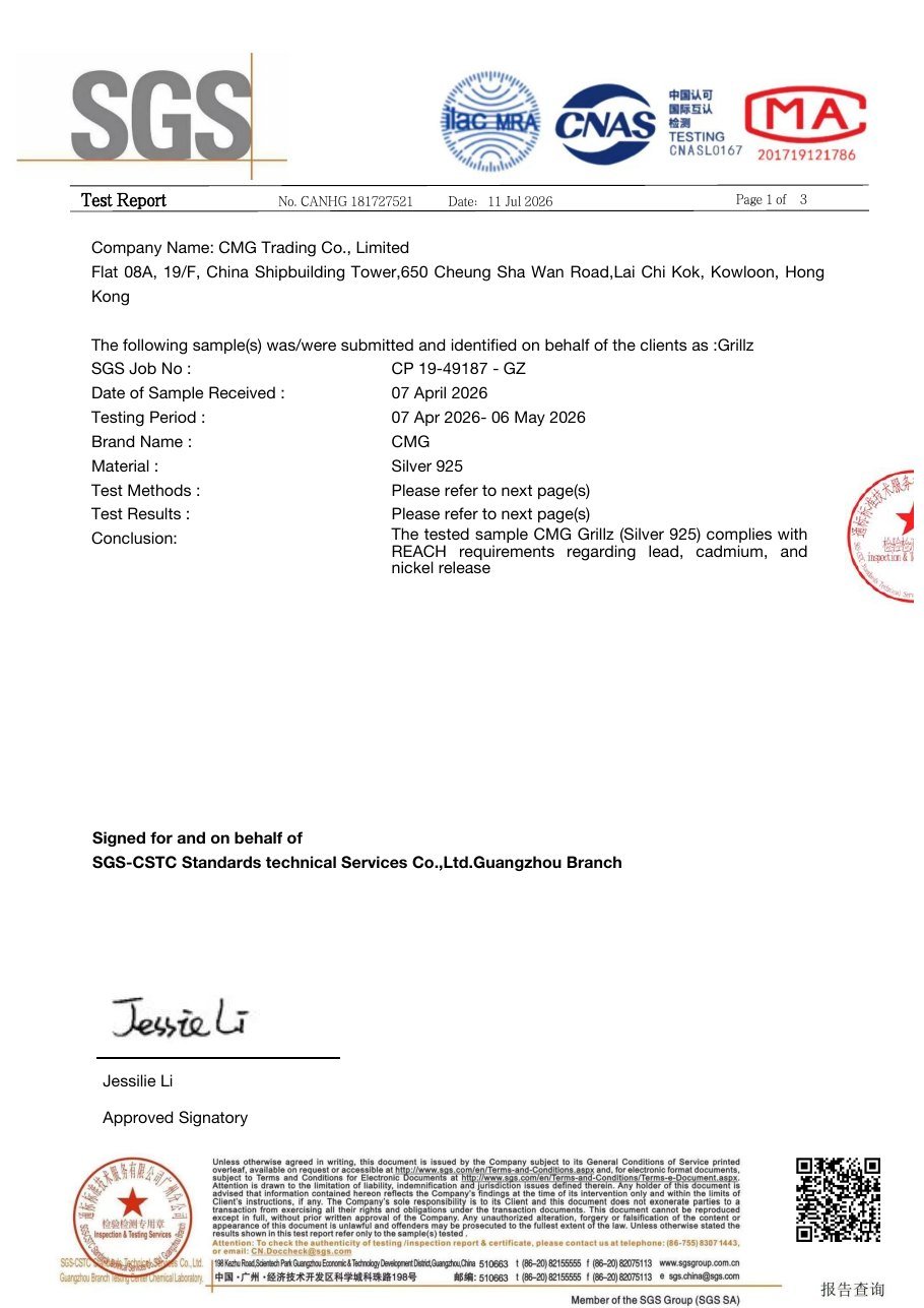 Preview of SGS Silver 925 test report