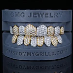Iced Honeycomb Setting Two‑Tone Plating Grillz