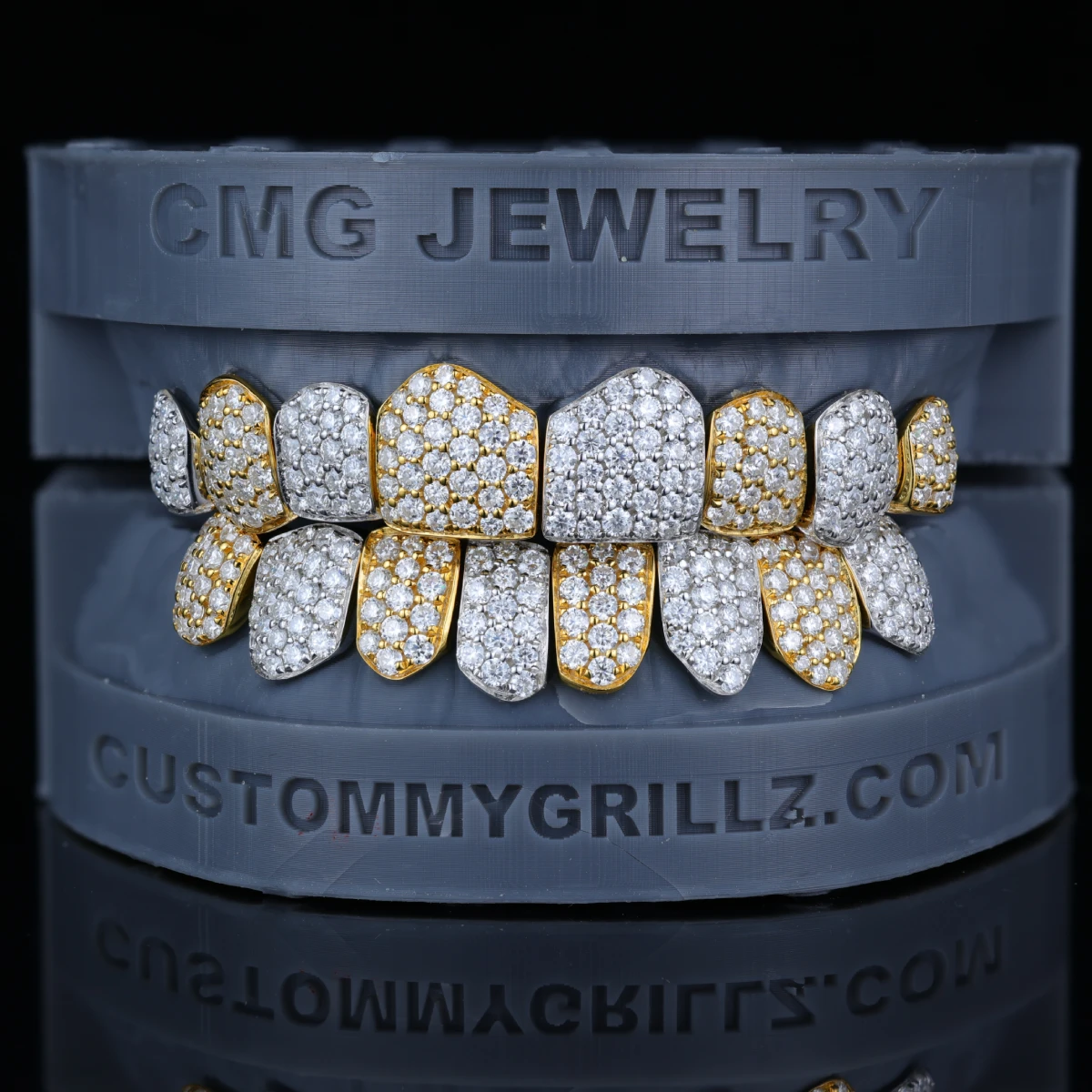 Iced Honeycomb Setting Two‑Tone Plating Grillz