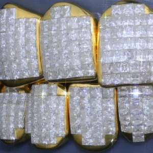 INVISIBLE SQUARE CUT DIAMOND GRILLZ | GOLD PLATED alternate view