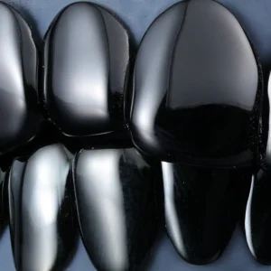 BLACK RHODIUM PLAIN FULL SET GRILLZ – MULTICOLOR E-PLATING OPTIONS alternate view
