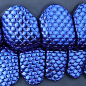 Blue Serpent Scale Grillz – Custom Colored E‑Plating Available alternate view