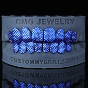Blue Serpent Scale Grillz – Custom Colored E‑Plating Available