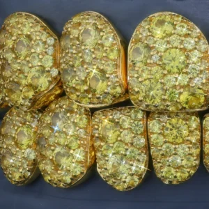 Canary Yellow Galaxy Grillz | Lab Colored Gems Full Iced Out alternate view