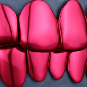 FUCHSIA GLOSS FULL SET GRILLZ – MULTICOLOR E-PLATING OPTIONS alternate view