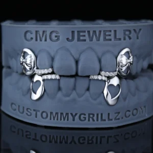 Heart Hollow Bowknot Iced Out Fangs Teeth Custom Grillz