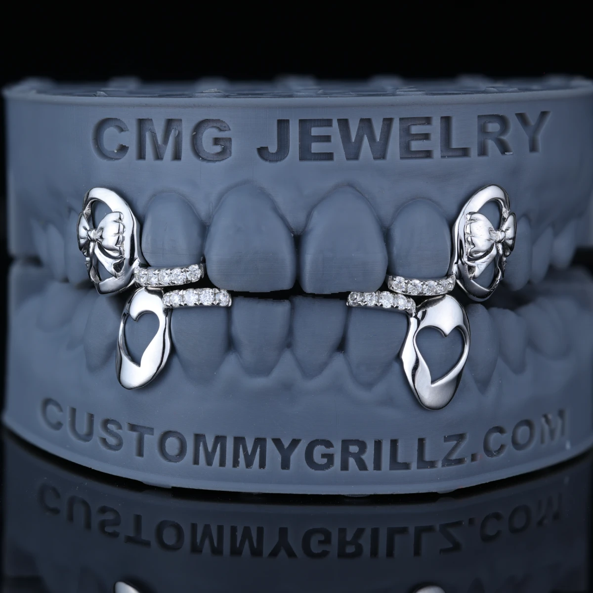 Heart Hollow Bowknot Iced Out Fangs Teeth Custom Grillz