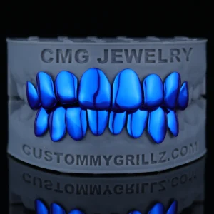 Sapphire Blue High Polish Custom Grillz | Multicolor E-Plating Options