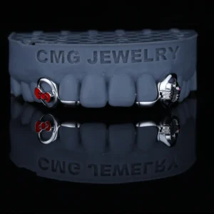 Cute Cat & Bow Design Grillz | Sweet & Edgy Statement Partial Grillz