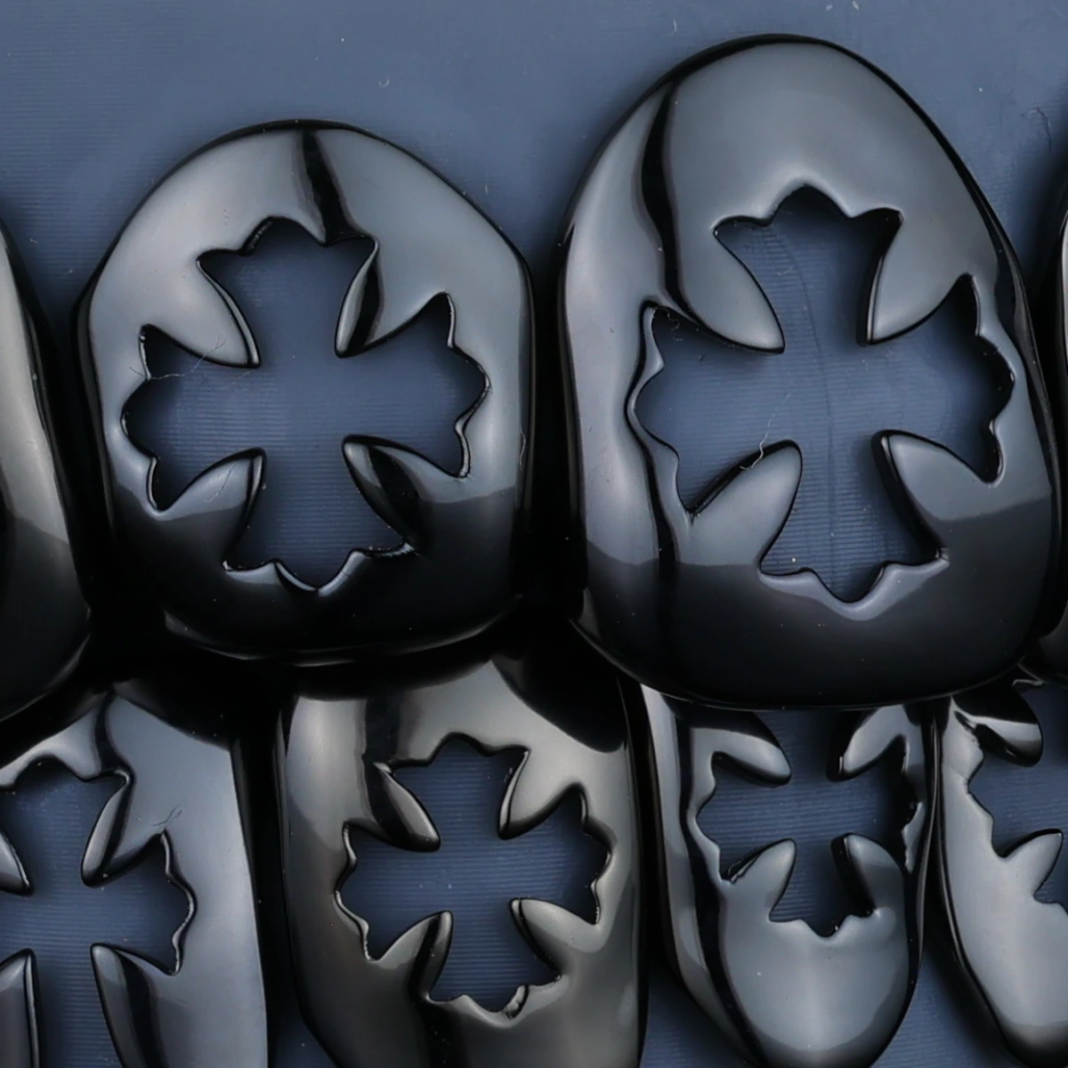 MidnightGhost Gothic Floral Cross Pattern Grillz - Image 2