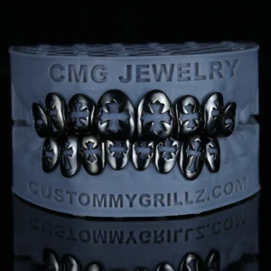 MidnightGhost Gothic Floral Cross Pattern Grillz