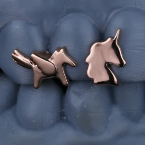 Pegasus, Unicorn, Airplane & Elephant Grillz Set | Playful Custom Partial Grillz alternate view