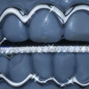 Wave Open Frame Grillz With Iced Bar alternate view